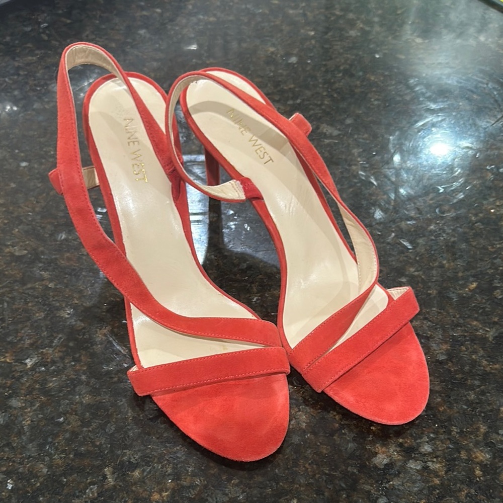 Nine West Red Slingback Heels